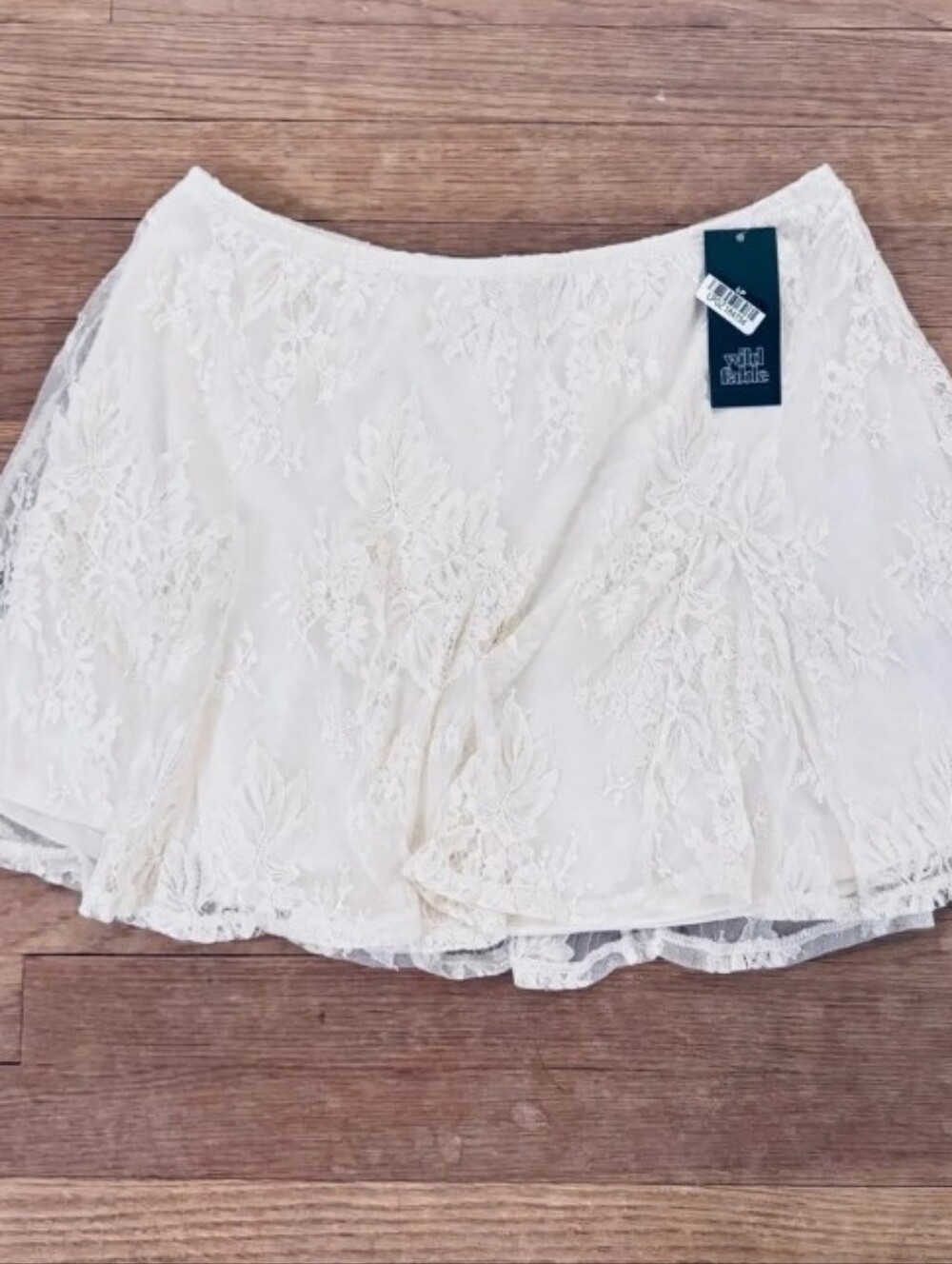 Wild Fable Cream White Lined Floral Lace Mini Skirt sz Medium M Punk Goth New - Picture 7 of 17